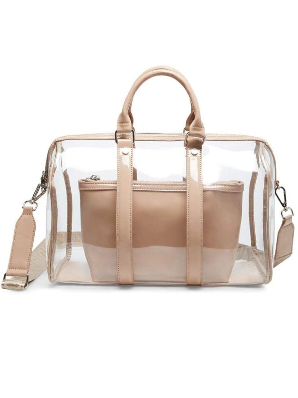 Steve Madden womens Steve Madden DAYLIN Clear Satchel, Nude, One Size US